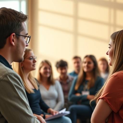 Estudiantes participando activamente en un taller de oratoria para principiantes