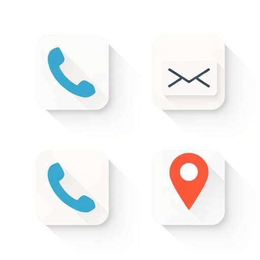 Iconos relacionados con informaci√≥n de contacto como un tel√©fono, un correo y una ubicaci√≥n