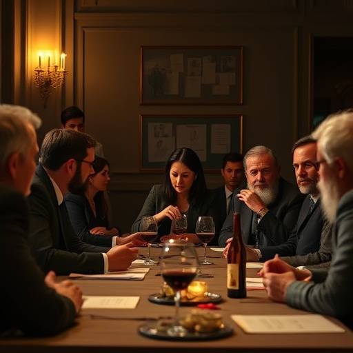 Una representaci√≥n art√≠stica de la primera reuni√≥n de fundaci√≥n de Oratoria Clara.